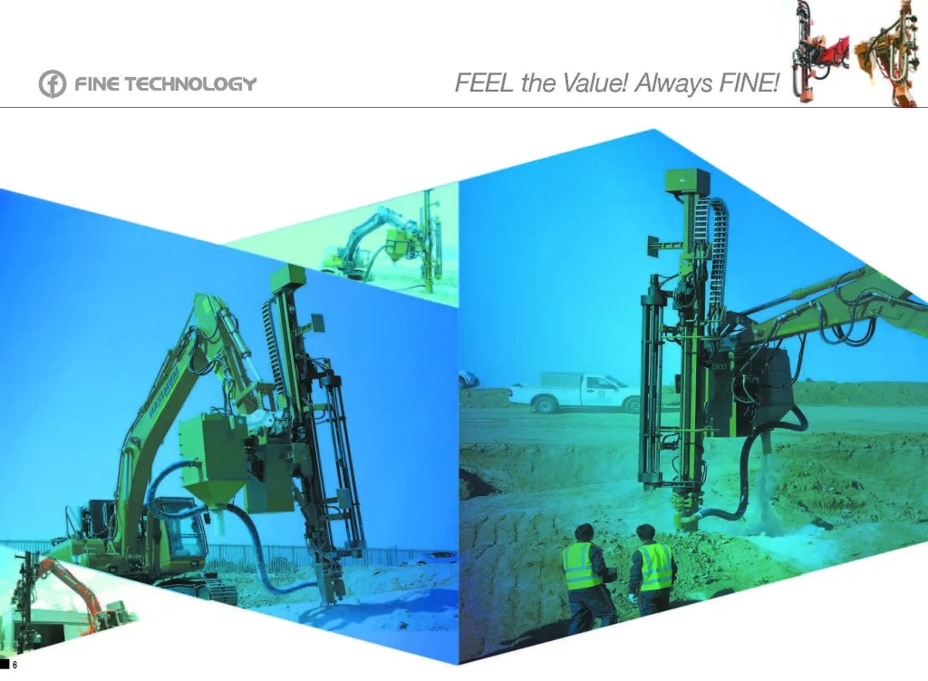 FEELENG Exca Drill drilling attachment brochure page